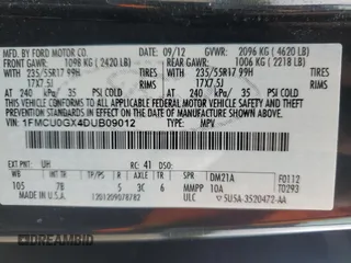 2013 Ford Escape SE z VIN 1FMCU0GX4DUB09012, wystawiony jako Copart lot #79725264 z przebiegiem 128 210 mil mil oraz Szkoda całkowita • Salvage title. Historia ofert i sprzedaży dostępna na DreamBid. Obrazek 15.