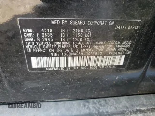 2018 Subaru Legacy Premium с VIN 4S3BNAC69J3033823, выставлен на аукционе Copart как лот 56400224 с пробегом 16 715 миль миль и Списание • Salvage title. История ставок и продаж доступна на DreamBid. Изображение 13.