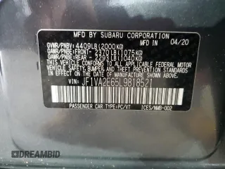2020 Subaru WRX STI z VIN JF1VA2E65L9818521, wystawiony jako Copart lot #57142425 z przebiegiem 37 495 mil mil oraz Szkoda całkowita • Salvage title. Historia ofert i sprzedaży dostępna na DreamBid. Obrazek 12.