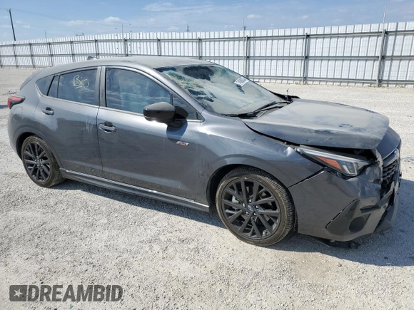 2024 Subaru Impreza RS with VIN JF1GUHHC6R8346395, listed as a Copart auction lot 74569334 with 7,253 mi miles and Salvage Title. Bid and sale history available at carsss.com. Image 4.