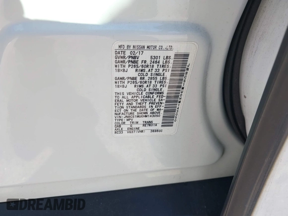 2017 Infiniti QX70 z VIN JN8CS1MU0HM143050, wystawiony jako IAAI lot #41712100 z przebiegiem 123 907 mil mil oraz . Historia ofert i sprzedaży dostępna na DreamBid. Obrazek 9.