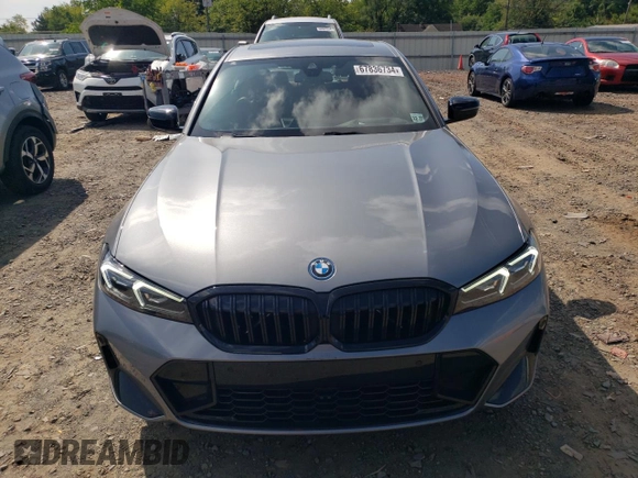 2023 BMW 3 Series 330e xDrive with VIN 3MW39FS02P8D01319, listed as a Copart auction lot 67836734 with 12,883 mi miles and Salvage Title. Bid and sale history available at carsss.com. Image 5.