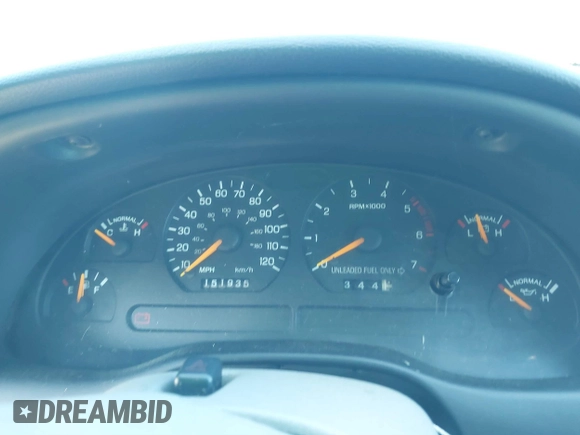 1998 Ford Mustang with VIN 1FAFP4448WF236496, listed as a IAAI auction lot 41408520 with 151,935 mi miles. Bid and sale history available at carsss.com. Image 7.