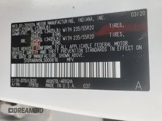 2020 Toyota Highlander Hybrid Limited с VIN 5TDYARAH9LS000816, выставлен на аукционе Copart как лот 52348014 с пробегом 19 697 миль миль и Списание • Salvage title. История ставок и продаж доступна на DreamBid. Изображение 14.