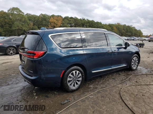 2021 Chrysler Pacifica Hybrid Limited with VIN 2C4RC1S70MR557372, listed as a Copart auction lot 75748774 with 80,322 mi miles and Salvage title. Bid and sale history available at DreamBid. Image 3.