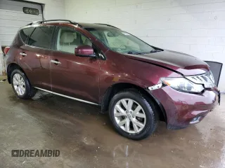 2013 Nissan Murano SV with VIN JN8AZ1MW4DW304888, listed as a Copart auction lot 44123955 with 134,020 mi miles and Salvage Title. Bid and sale history available at carsss.com. Image 4.
