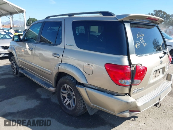 2005 Toyota Sequoia Limited with VIN 5TDZT38A05S252493, listed as a IAAI auction lot 41637977 with 244,217 mi miles and . Bid and sale history available at DreamBid. Image 3.