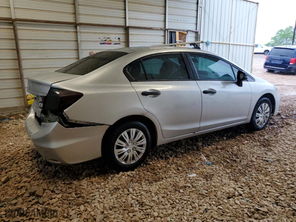 2013 Honda Civic Sdn LX with VIN 19XFB2F5XDE273415, listed as a Copart auction lot 52092405 with 245,502 mi miles and Salvage Title. Bid and sale history available at carsss.com. Image 3.