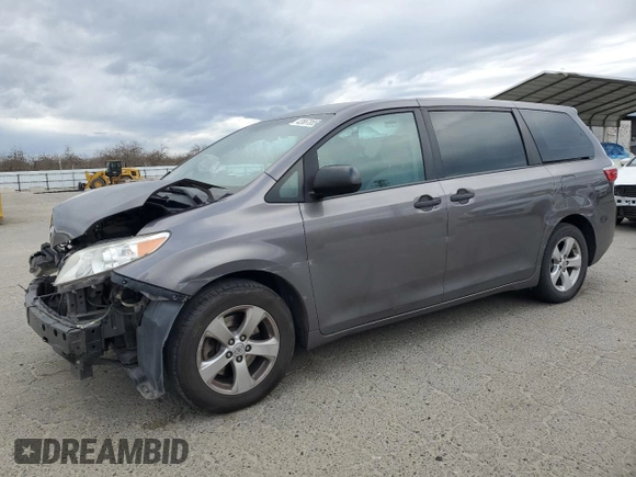 2017 Toyota Sienna L with VIN 5TDZZ3DC4HS808458, listed as a Copart auction lot 43667855 with 170,546 mi miles and Salvage Title. Bid and sale history available at DreamBid. Image 1.