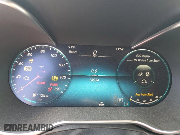 2023 Mercedes-Benz C 300 with VIN W1KWJ8DB8PG119472, listed as a Copart auction lot 69999694 with 14,954 mi miles and Salvage Title. Bid and sale history available at DreamBid. Image 9.