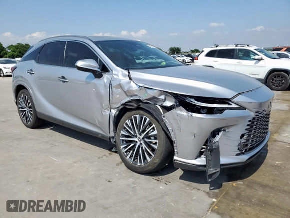2023 Lexus RX 350 with VIN JTJCHMAA7P2002344, listed as a Copart auction lot 58018015 with 18,551 mi miles and Salvage title. Bid and sale history available at DreamBid. Image 4.
