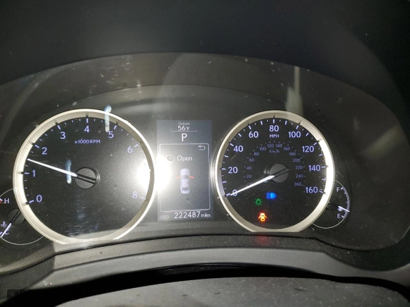 2014 Lexus IS 350 with VIN JTHBE1D22E5002580, listed as a Copart auction lot 45118095 with 222,487 mi miles and Salvage Title. Bid and sale history available at carsss.com. Image 9.