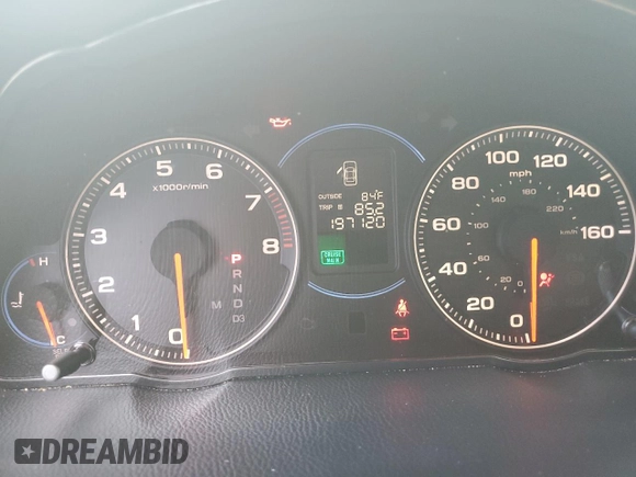 2005 Acura TSX with VIN JH4CL96805C035440, listed as a Copart auction lot 62578085 with 197,120 mi miles and Salvage title. Bid and sale history available at DreamBid. Image 9.