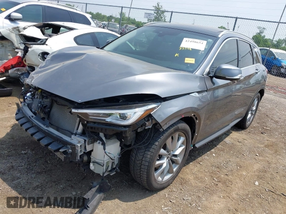 2019 Infiniti QX50 Luxe with VIN 3PCAJ5M38KF147982, listed as a IAAI auction lot 42498654 with 57,210 mi miles and . Bid and sale history available at DreamBid. Image 18.