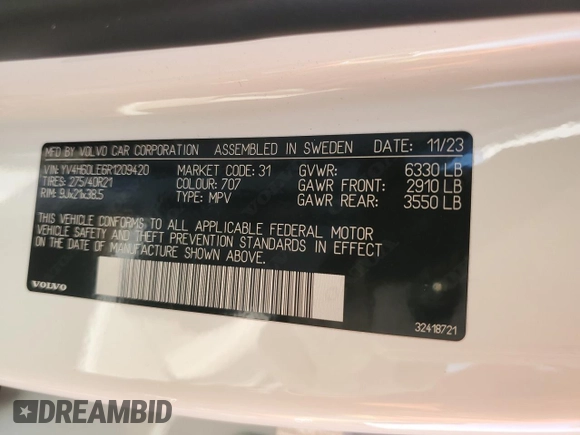 2024 Volvo XC90 Plus with VIN YV4H60LE6R1209420, listed as a Copart auction lot 75458864 with 1,560 mi miles and Salvage Title. Bid and sale history available at DreamBid. Image 14.