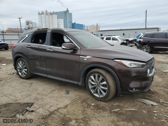 2020 Infiniti QX50 ESSENTIAL with VIN 3PCAJ5M38LF110772, listed as a Copart auction lot 44136245 with 0 mi miles and Salvage Title. Bid and sale history available at carsss.com. Image 4.
