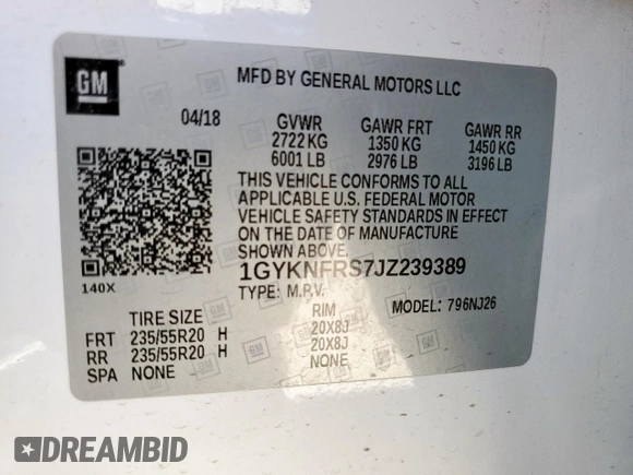 2018 Cadillac XT5 Premium Luxury AWD z VIN 1GYKNFRS7JZ239389, wystawiony jako Copart lot #56503575 z przebiegiem 137 222 mil mil oraz Szkoda całkowita • Salvage title. Historia ofert i sprzedaży dostępna na DreamBid. Obrazek 14.