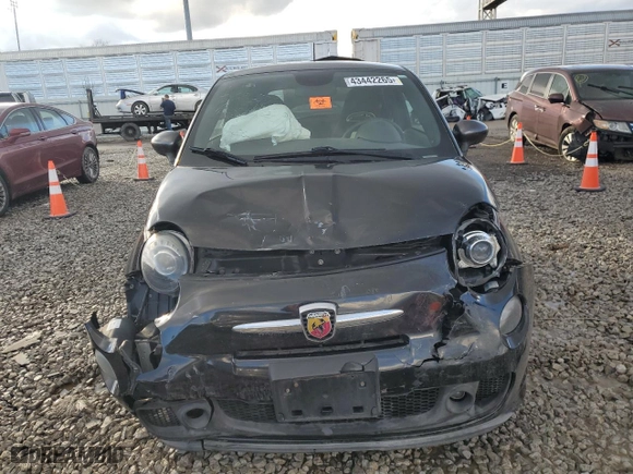 2015 FIAT 500 Abarth with VIN 3C3CFFFH4FT502456, listed as a Copart auction lot 43442265 with 0 mi miles and Salvage Title. Bid and sale history available at carsss.com. Image 5.