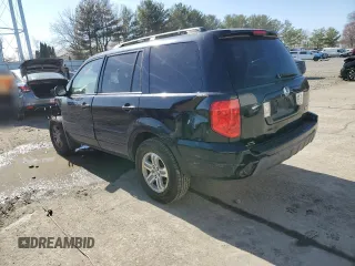2005 Honda Pilot EX-L with VIN 2HKYF18545H554157, listed as a Copart auction lot 49722105 with 0 mi miles and Salvage Title. Bid and sale history available at carsss.com. Image 2.
