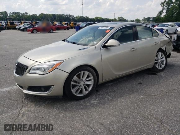 2015 Buick Regal Premium I with VIN 2G4GN5EX2F9173791, listed as a Copart auction lot 56637295 with 153,196 mi miles and Salvage title. Bid and sale history available at DreamBid. Image 1.