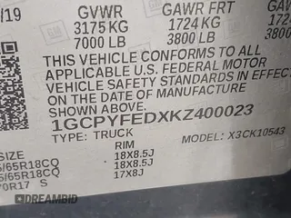 2019 Chevrolet Silverado 1500 LT Trail Boss with VIN 1GCPYFEDXKZ400023, listed as a IAAI auction lot 41858397 with 140,357 mi miles and . Bid and sale history available at DreamBid. Image 9.