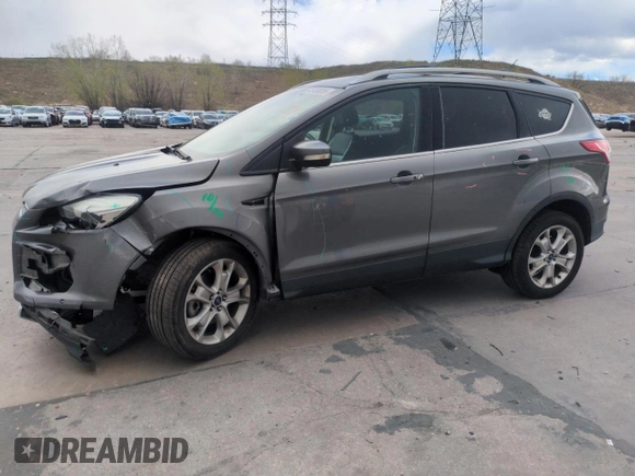 2014 Ford Escape Titanium with VIN 1FMCU9J97EUB30467, listed as a Copart auction lot 54949035 with 112,013 mi miles and Salvage Title. Bid and sale history available at DreamBid. Image 1.