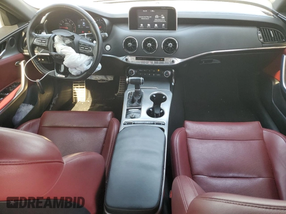 2020 Kia Stinger GT with VIN KNAE35LC8L6072093, listed as a Copart auction lot 77596574 with 77,347 mi miles and Salvage Title. Bid and sale history available at DreamBid. Image 8.