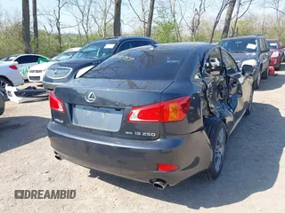 2009 Lexus IS 250 with VIN JTHCK262695031375, listed as a IAAI auction lot 42018757 with 170,000 mi miles and . Bid and sale history available at DreamBid. Image 4.
