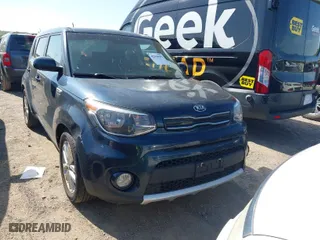 2017 Kia Soul + with VIN KNDJP3A56H7418240, listed as a IAAI auction lot 42040695 with 127,824 mi miles. Bid and sale history available at carsss.com. Image 1.