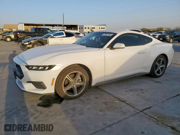2024 Ford Mustang EcoBoost with VIN 1FA6P8TH3R5143245, listed as a Copart auction lot 47927095 with 15,108 mi miles and Salvage Title. Bid and sale history available at carsss.com. Image 1.