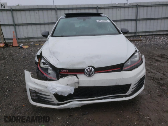 2017 Volkswagen Golf GTI S with VIN 3VW447AUXHM038857, listed as a Copart auction lot 57448963 with 56,380 mi miles. Bid and sale history available at carsss.com. Image 5.