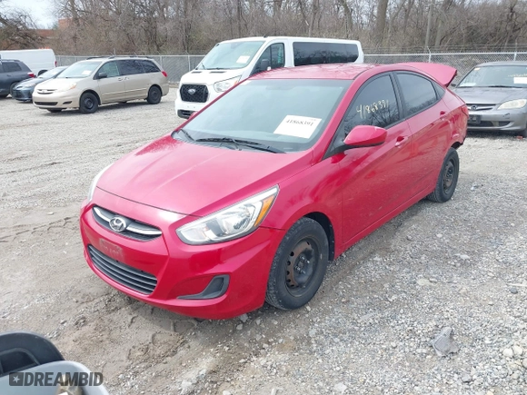 2015 Hyundai Accent GLS with VIN KMHCT4AE6FU851075, listed as a IAAI auction lot 41868391 with 90,523 mi miles. Bid and sale history available at carsss.com. Image 2.