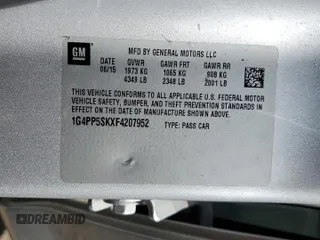 2015 Buick Verano with VIN 1G4PP5SKXF4207952, listed as a Copart auction lot 57675475 with 45,771 mi miles and Salvage title. Bid and sale history available at DreamBid. Image 12.
