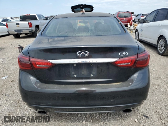 2020 Infiniti Q50 Luxe with VIN JN1EV7AP5LM200335, listed as a Copart auction lot 53086135 with 105,328 mi miles and Clean Title. Bid and sale history available at DreamBid. Image 6.