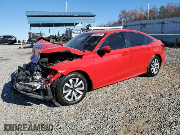 2024 Honda Civic LX z VIN 2HGFE2F20RH576701, wystawiony jako Copart lot #83652944 z przebiegiem Nie podano mil oraz Szkoda całkowita • Salvage title. Historia ofert i sprzedaży dostępna na DreamBid. Obrazek 1.