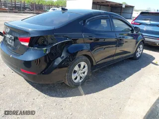 2016 Hyundai Elantra SE with VIN KMHDH4AE2GU641130, listed as a IAAI auction lot 41929284 with 122,688 mi miles. Bid and sale history available at carsss.com. Image 4.