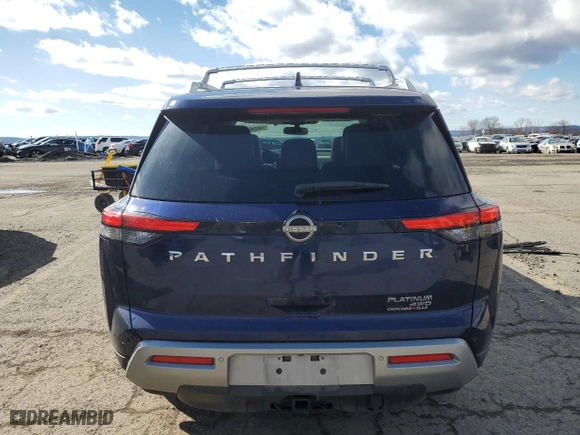 2022 Nissan Pathfinder Platinum with VIN 5N1DR3DK2NC219080, listed as a Copart auction lot 45295135 with 47,830 mi miles and Salvage Title. Bid and sale history available at carsss.com. Image 6.