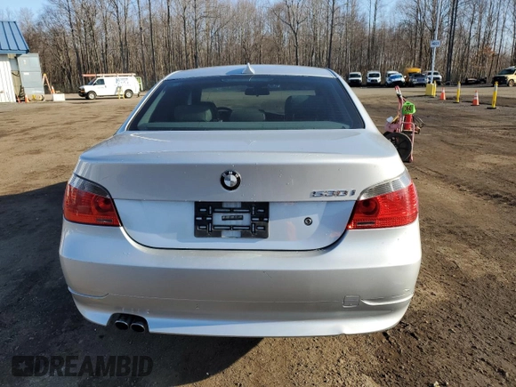 2006 BMW 5 Series 530i with VIN WBANE73526CM30060, listed as a Copart auction lot 49921775 with 168,962 mi miles and Salvage Title. Bid and sale history available at carsss.com. Image 6.