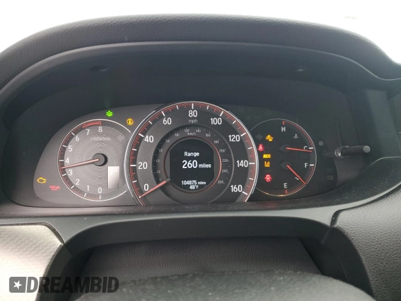 2016 Honda Accord Touring with VIN 1HGCT2B02GA000875, listed as a Copart auction lot 47552255 with 104,875 mi miles and Salvage Title. Bid and sale history available at DreamBid. Image 9.