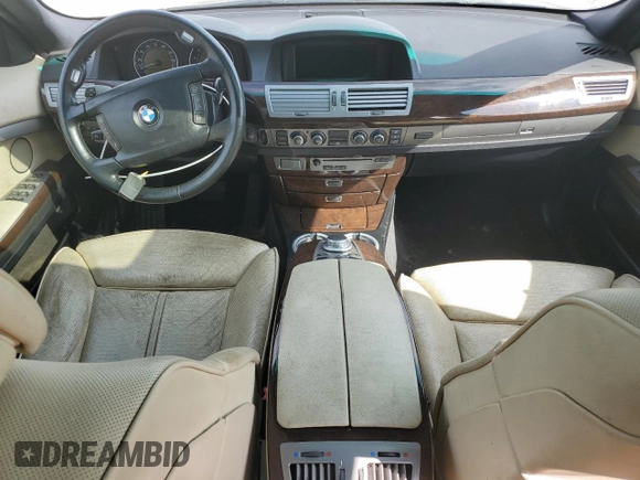 2008 BMW 7 Series 750i with VIN WBAHL83548DT11870, listed as a Copart auction lot 73282444 with Not Provided miles and Salvage Title. Bid and sale history available at DreamBid. Image 8.