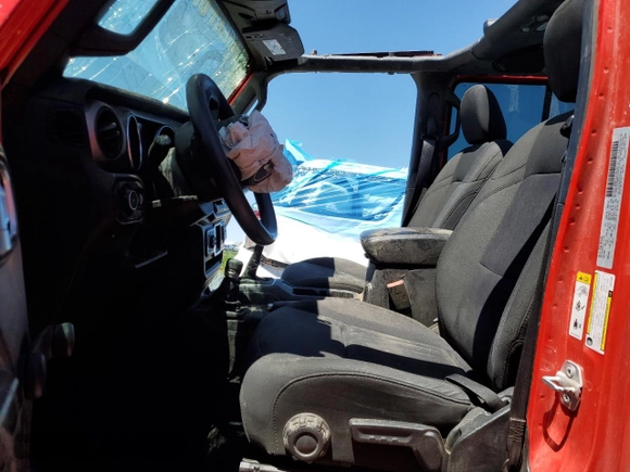 2018 Jeep Wrangler Unlimited Sport S with VIN 1C4HJXDG8JW132700, listed as a Copart auction lot 56064985 with Not provided miles and Salvage title. Bid and sale history available at DreamBid. Image 7.