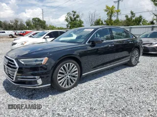 2019 Audi A8 with VIN WAU8DAF89KN011642, listed as a Copart auction lot 57915325 with 27,018 mi miles and Salvage title. Bid and sale history available at DreamBid. Image 1.