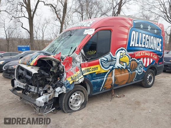 2021 Ford Transit Cargo with VIN 1FTBR1C82MKA29547, listed as a IAAI auction lot 41690266 with 90,380 mi miles and . Bid and sale history available at DreamBid. Image 6.