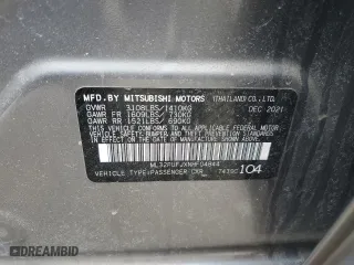 2022 Mitsubishi Mirage G4 ES with VIN ML32FUFJXNHF04844, listed as a Copart auction lot 50119745 with 34,620 mi miles and Salvage Title. Bid and sale history available at carsss.com. Image 14.