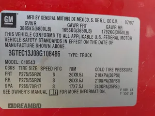 2008 GMC Sierra 1500 SLE1 z VIN 3GTEC13J08G108486, wystawiony jako IAAI lot #42064018 z przebiegiem 197 044 mil mil oraz . Historia ofert i sprzedaży dostępna na DreamBid. Obrazek 9.