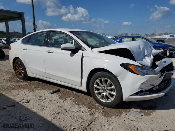 2017 Ford Fusion S with VIN 3FA6P0G71HR286791, listed as a Copart auction lot 46857305 with 0 mi miles and Salvage Title. Bid and sale history available at carsss.com. Image 4.