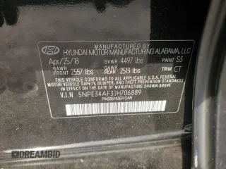 2018 Hyundai Sonata Sport Plus with VIN 5NPE34AF3JH706889, listed as a Copart auction lot 86992264 with 104,341 mi miles and Salvage Title. Bid and sale history available at DreamBid. Image 14.