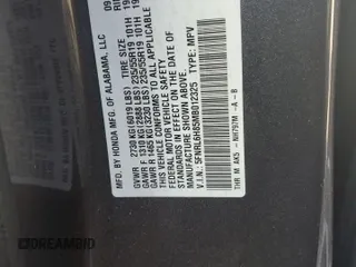 2021 Honda Odyssey Touring with VIN 5FNRL6H85MB012325, listed as a Copart auction lot 53367115 with Not provided miles and Salvage title. Bid and sale history available at DreamBid. Image 16.