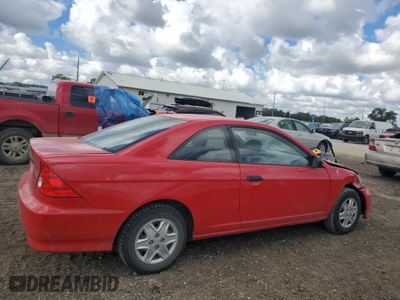 2005 Honda Civic Cpe VP SSRS with VIN 1HGEM22355L011564, listed as a Copart auction lot 70417094 with 172,571 mi miles and Salvage Title. Bid and sale history available at carsss.com. Image 3.
