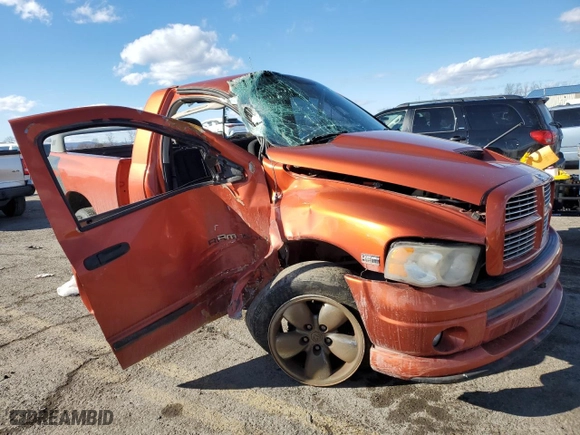 2005 Dodge Ram 1500 SLT with VIN 1D7HU16D35J587809, listed as a Copart auction lot 43447665 with 0 mi miles and Salvage Title. Bid and sale history available at carsss.com. Image 4.